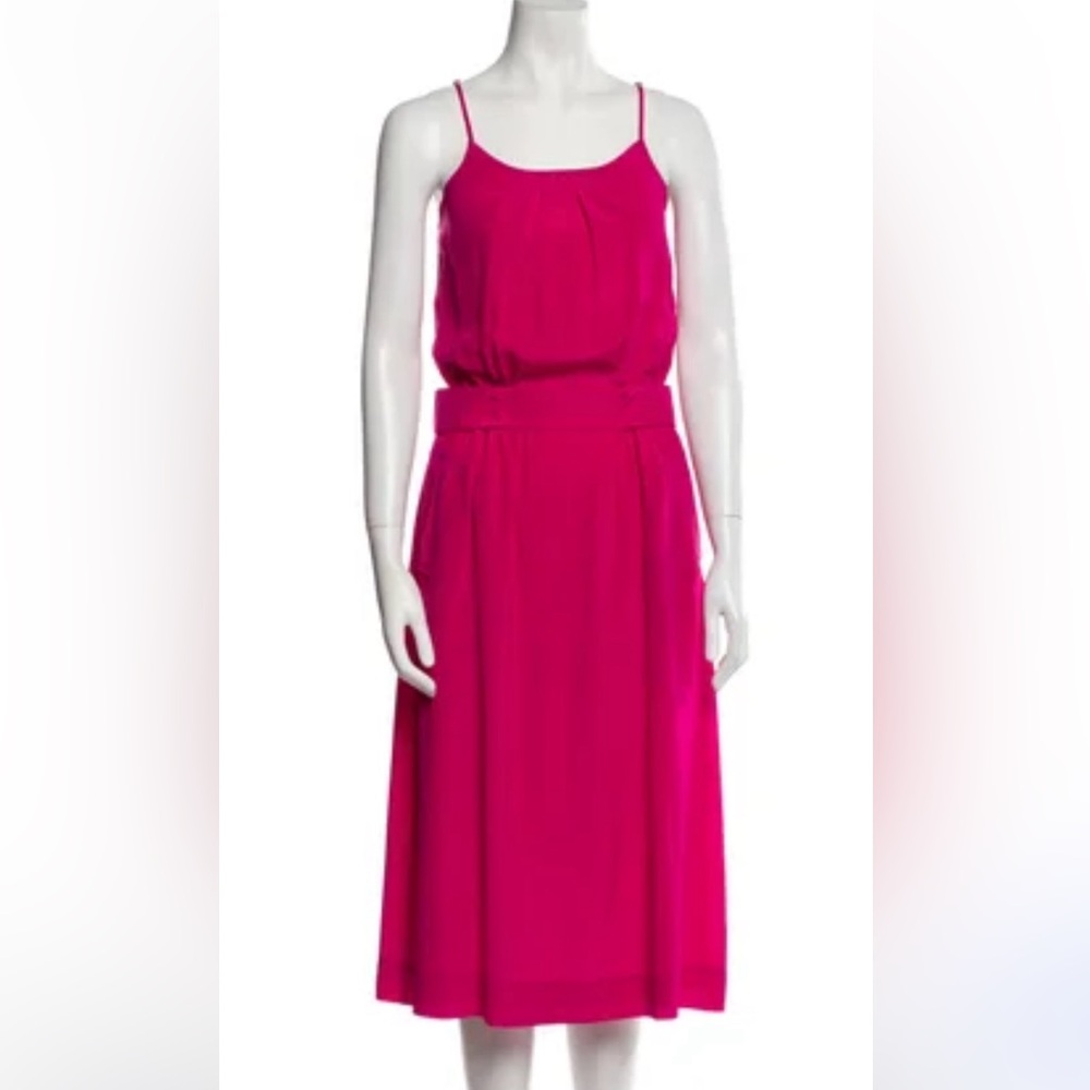 Love Benetti silk tea length dress, raspberry color